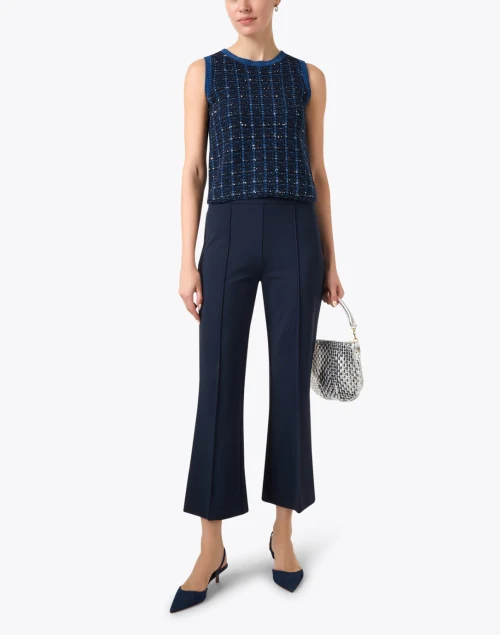 Rischio Navy and Silver Sleeveless Top
