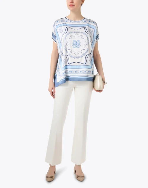 White Ponte Flare Pant