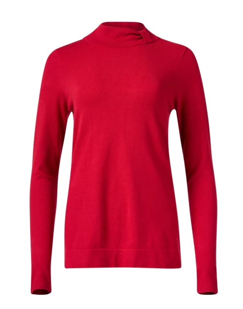 Red Mock Neck Top