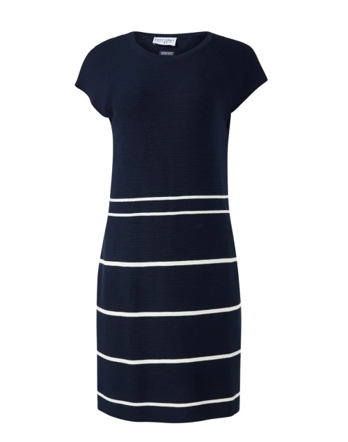 Costa Navy Striped Cotton Dress