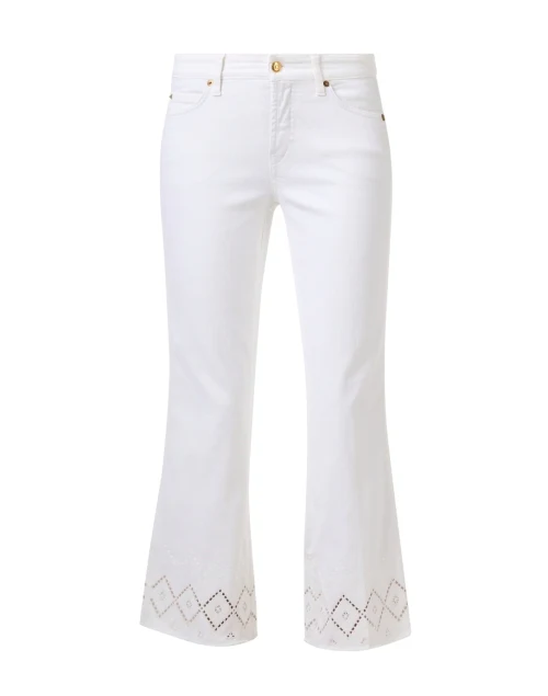 Francesca White Eyelet Cuff Jean