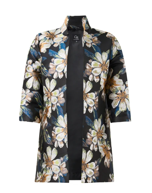 Rita Black Floral Jacquard Jacket