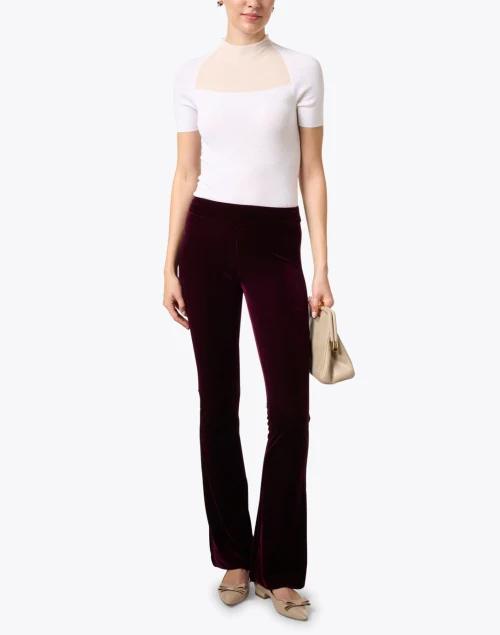 White Sheer Cutout Wool Top
