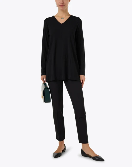 Black Jersey Tunic Top
