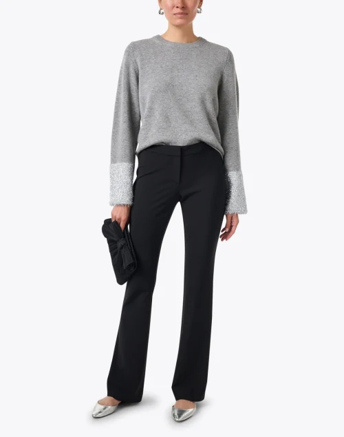 Grey Tinsel Cuff Sweater