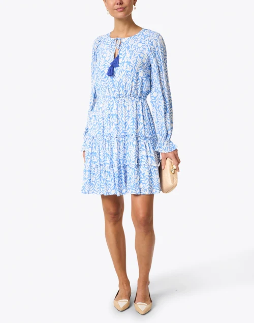 Blue Floral Vine Printed Dress