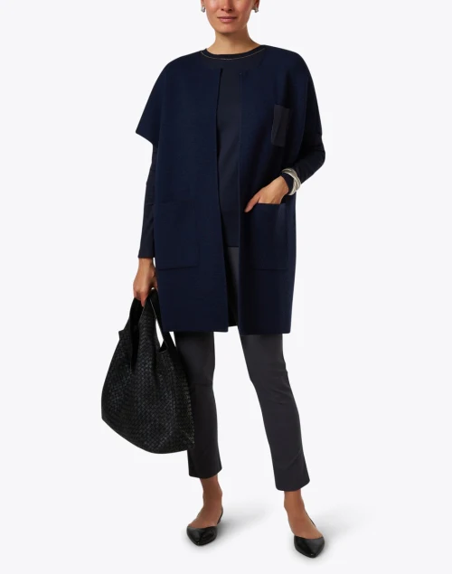 Navy Wool Cardigan