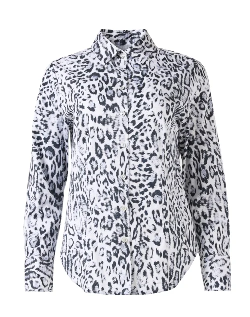 Diane Black and White Print Cotton Top
