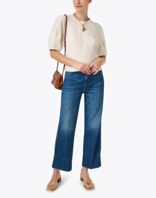 Lino Cream Cotton Blend Top
