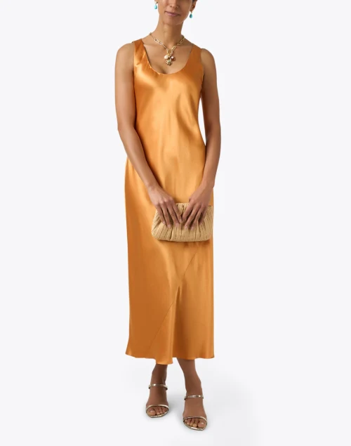 Marigold Orange Satin Dress