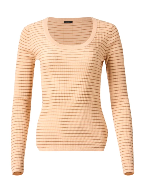 Orange Striped Wool Knit Top