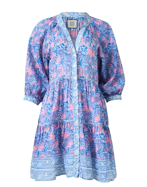 Clara Blue and Pink Print Dress
