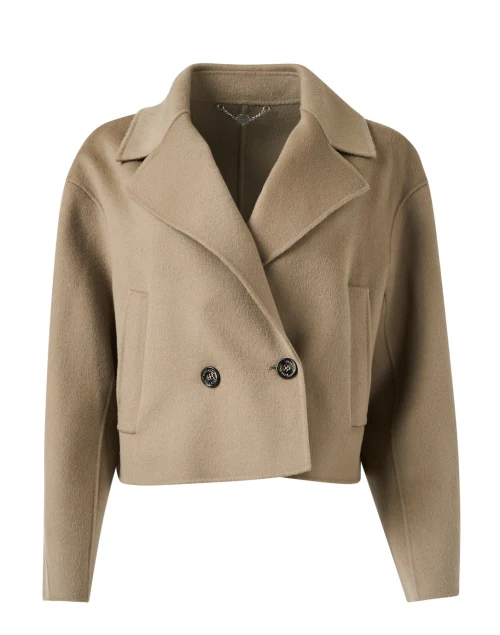 Olive Wool Cropped Coat