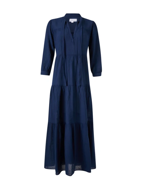 Giselle Navy Cotton Gauze Dress