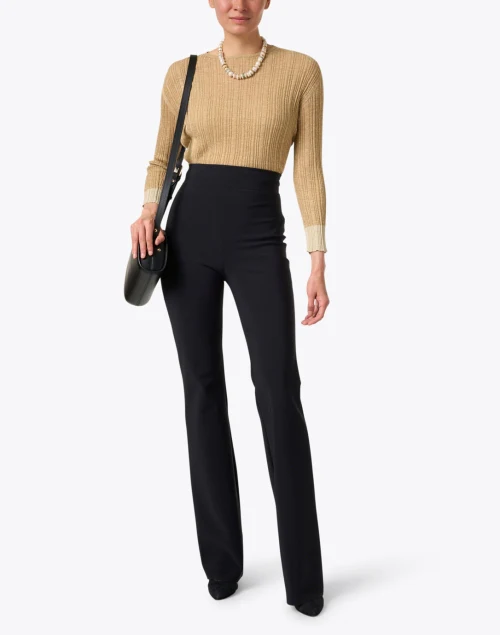 High Rise Black Flared Pant