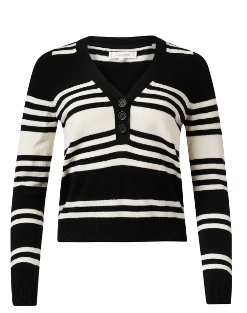 Black and Cream Striped Sweater