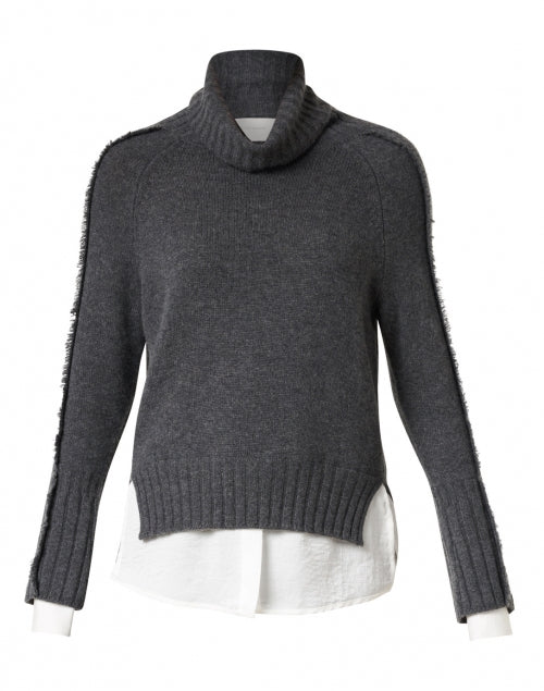 Jolie Grey Wool Cashmere Layered Turtleneck