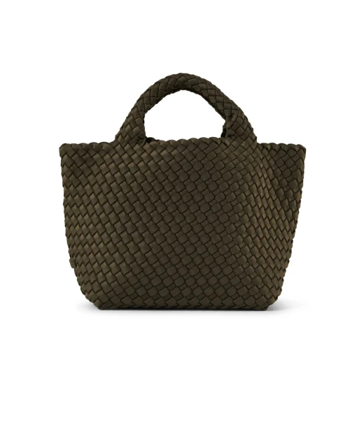St. Barths Small Olive Green Woven Handbag