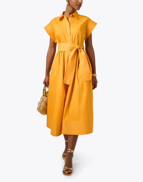 Tuki Marigold Yellow Cotton Shirt Dress