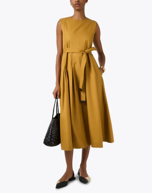 Amina Ochre Yellow Cotton Dress