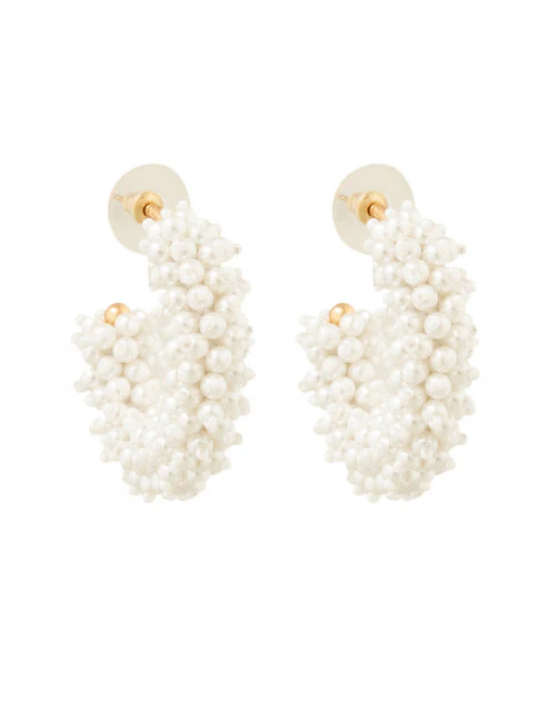 Taylor White and Gold Mini Hoop Earrings