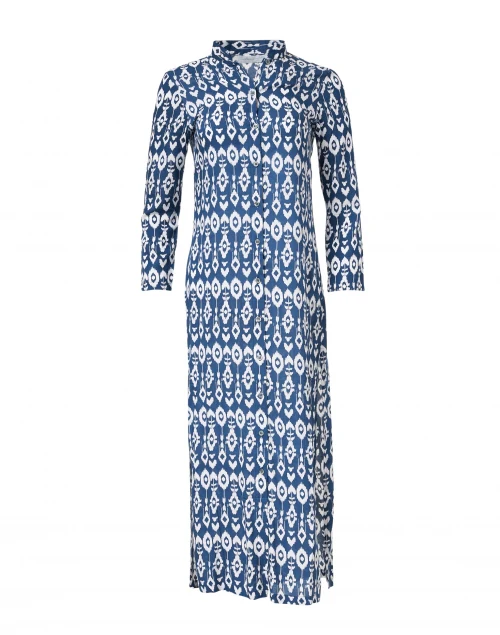 Indigo Ikat Print Duster Dress