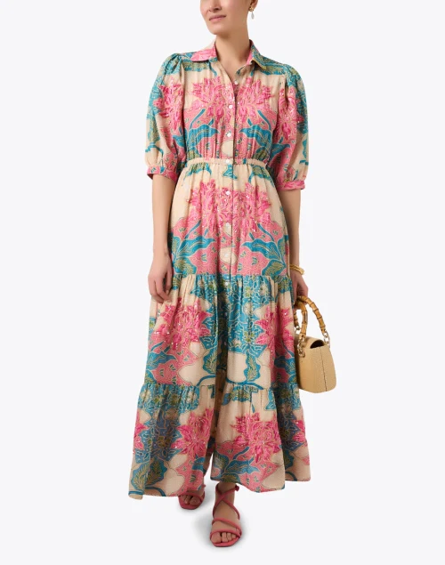 Blair Multi Print Cotton Silk Dress