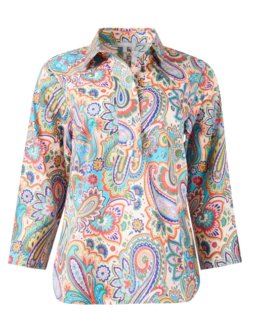 Aileen Multi Paisley Cotton Top