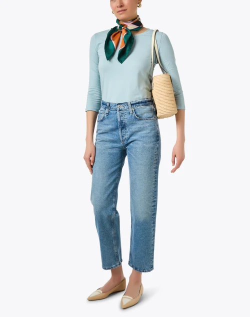 Multia Pastel Teal Jersey Top