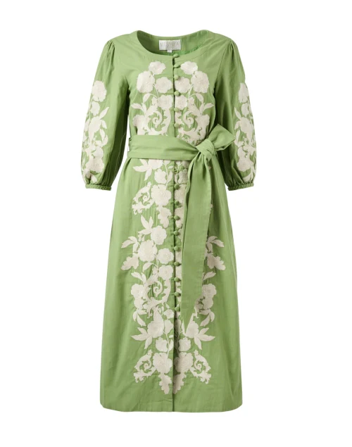Suzanna Green Embroidered Cotton Dress