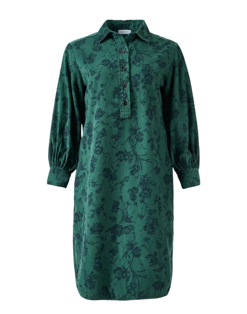 Green Floral Corduroy Dress