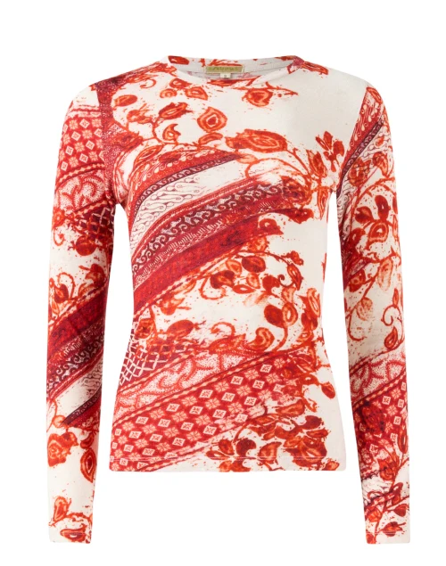 Red Floral Print Sweater