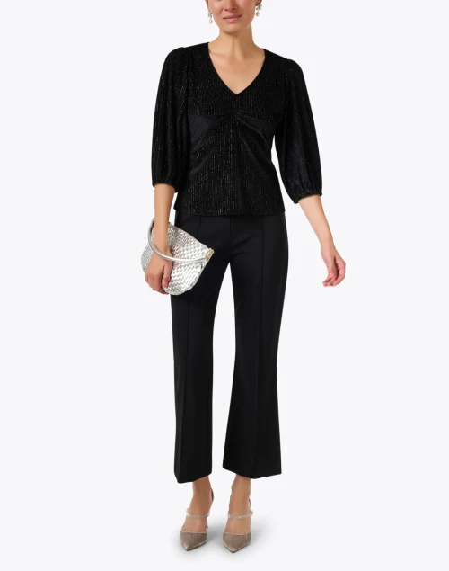 Black and Gold Velvet Top