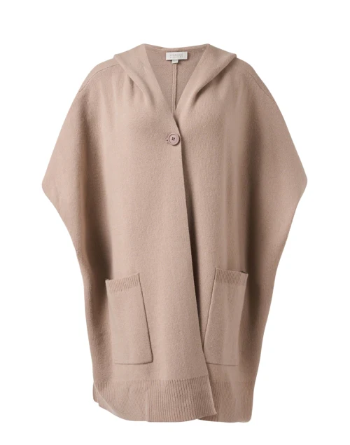 Taupe Wool Cashmere Poncho