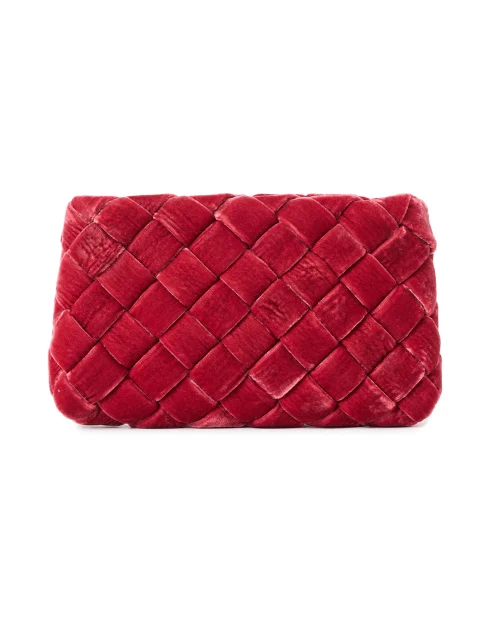 Aviva Rose Pink Woven Velvet Clutch