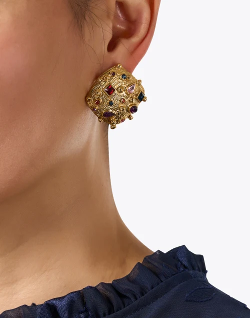 Deon Multi Stone Stud Earrings