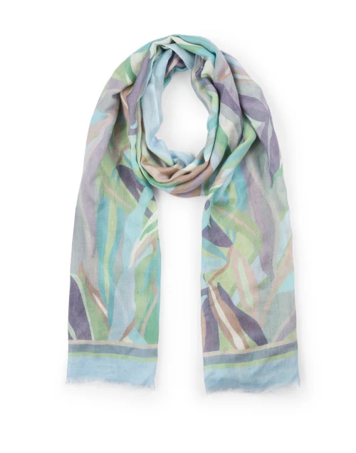 Pastel Palm Multi Print Silk Cashmere Scarf