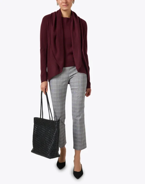 Maroon Cashmere Circle Cardigan