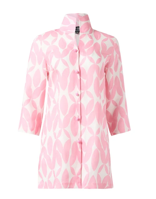Rita Pink Abstract Print Linen Jacket
