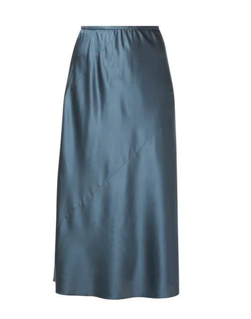 Teal Silk Skirt