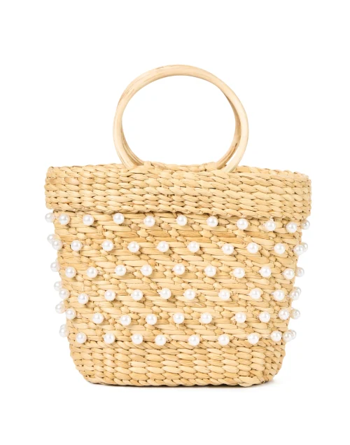 Mak Tan Pearl Woven Handbag