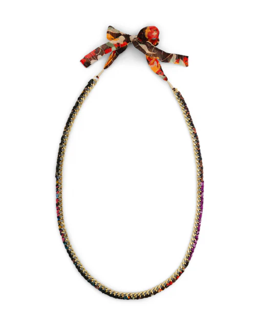 Curb Floral Printed Chain Necklace