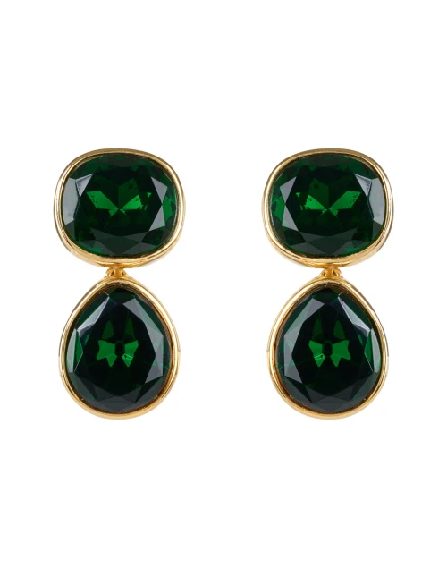 Emerald Polished Gold Drop Earrings