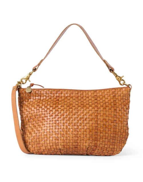 Brown Woven Checker Shoulder Bag