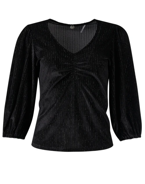 Black and Gold Velvet Top