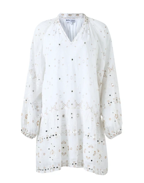 White Mosaic Cotton Dress