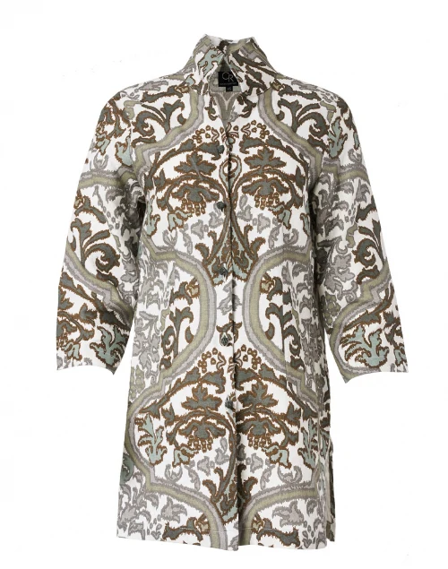 Rita Taupe Verona Printed Linen Jacket