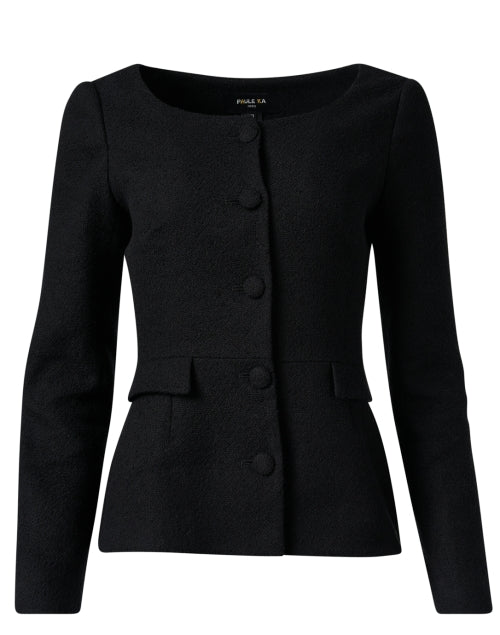 Black Cotton Crepe Jacket
