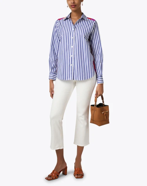 Striped Floral Back Blouse