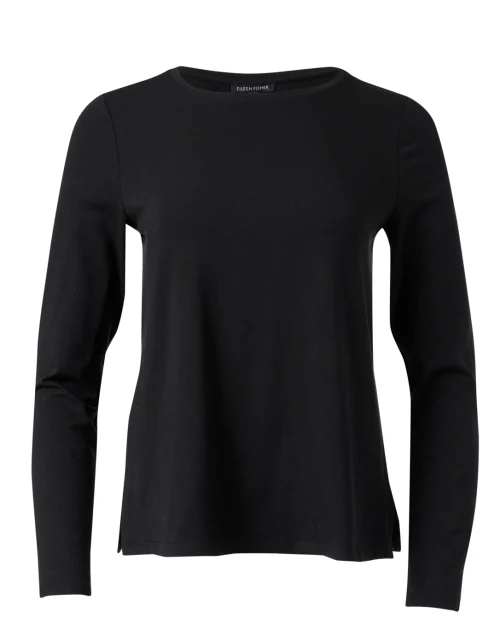 Black Stretch Jersey Top